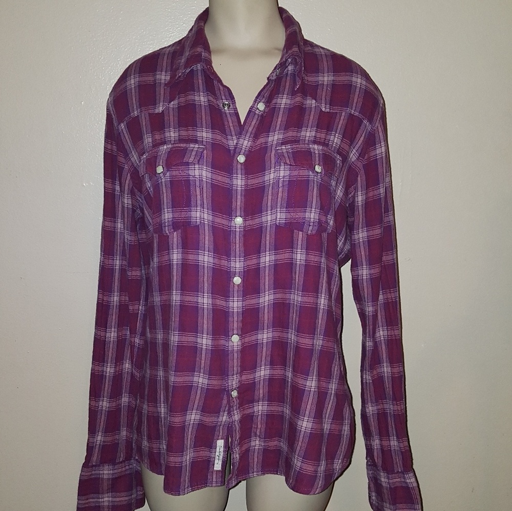 True Religion Plaid Western Shirt