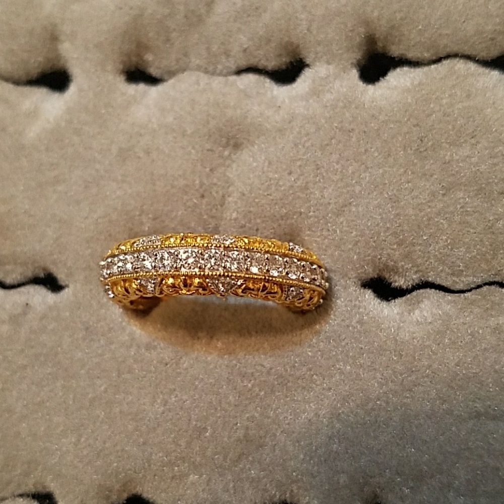 2 high end Gold plated ring with cz