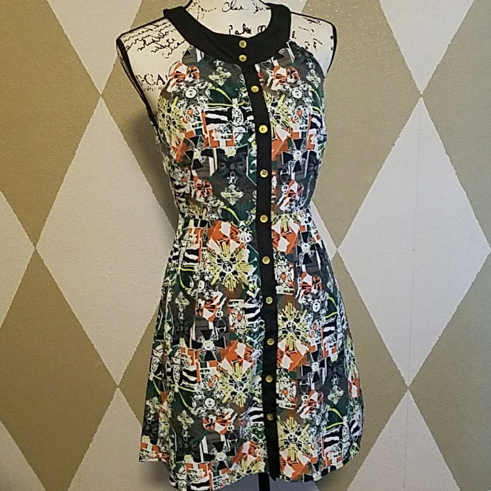 Mod button up dress