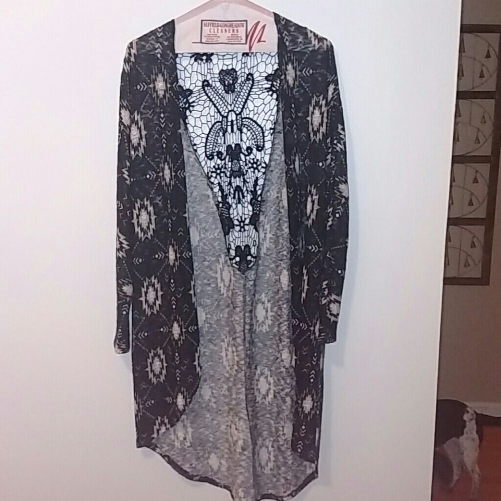 Mid length tribal cardigan