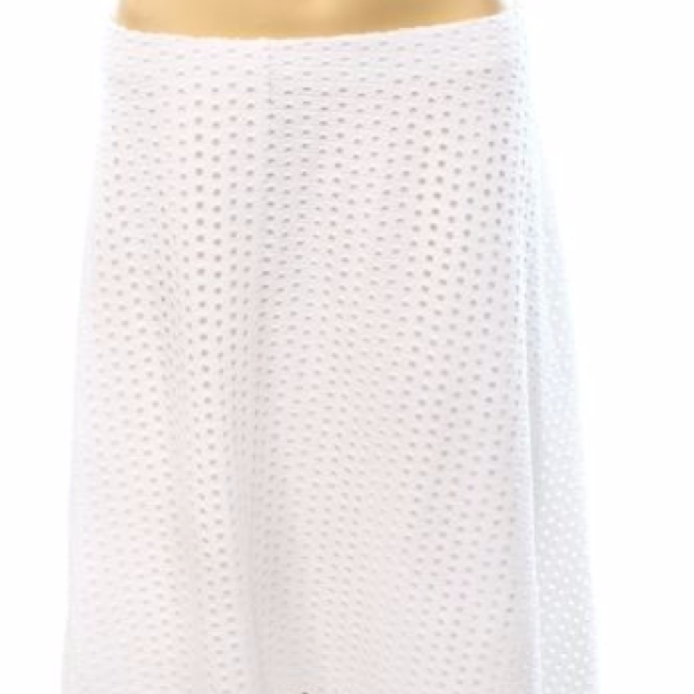 Eyelet A-Line Stretch Skirt