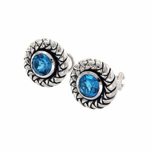 Scott Kay 925 Sterling Silver Blue Topaz Earrings