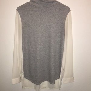 LOFT long sleeve tunic top with silk back