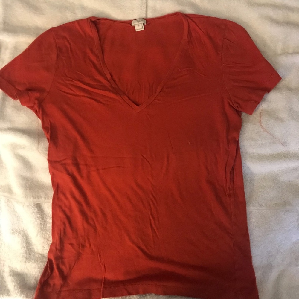 Jcrew factory orange classic v neck T-shirt