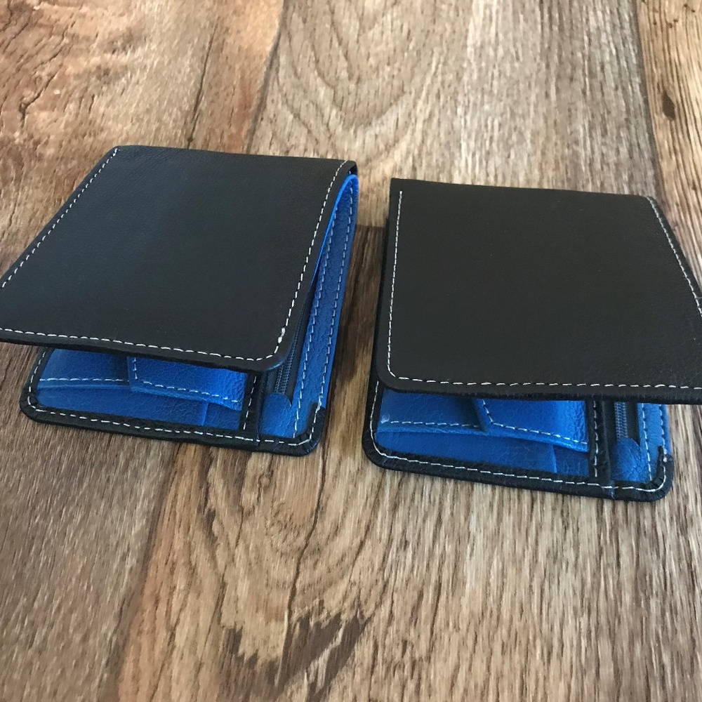 Lot of 2 Men Wallet Genuine Supreme Leather Purse - Picture 2 of 8