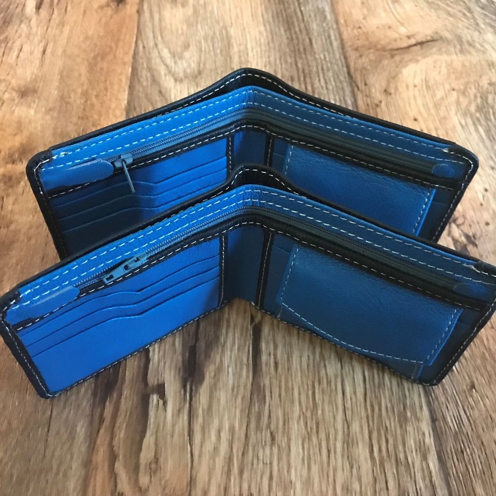 Lot of 2 Men Wallet Genuine Supreme Leather Purse - Picture 3 of 8