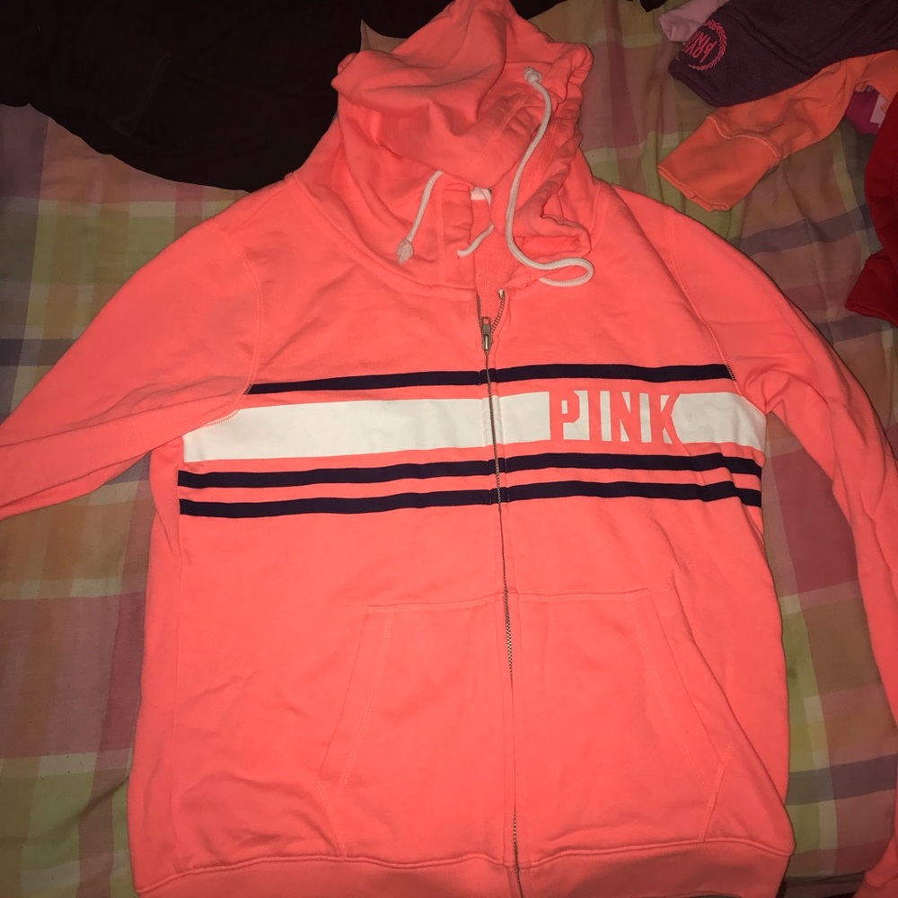 Pink, size large zip up hoodie