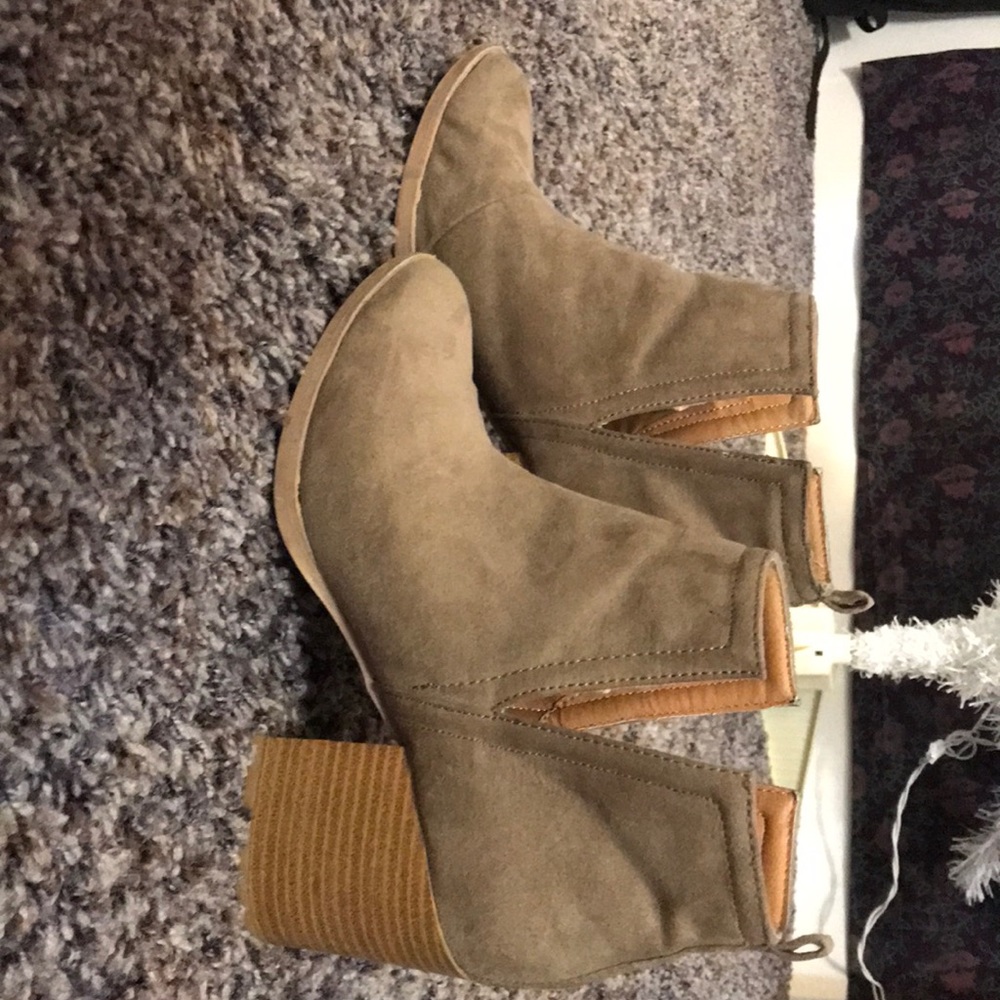 Tan ankle booties