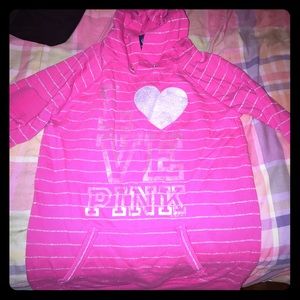 Pink, size large pull over hoodie