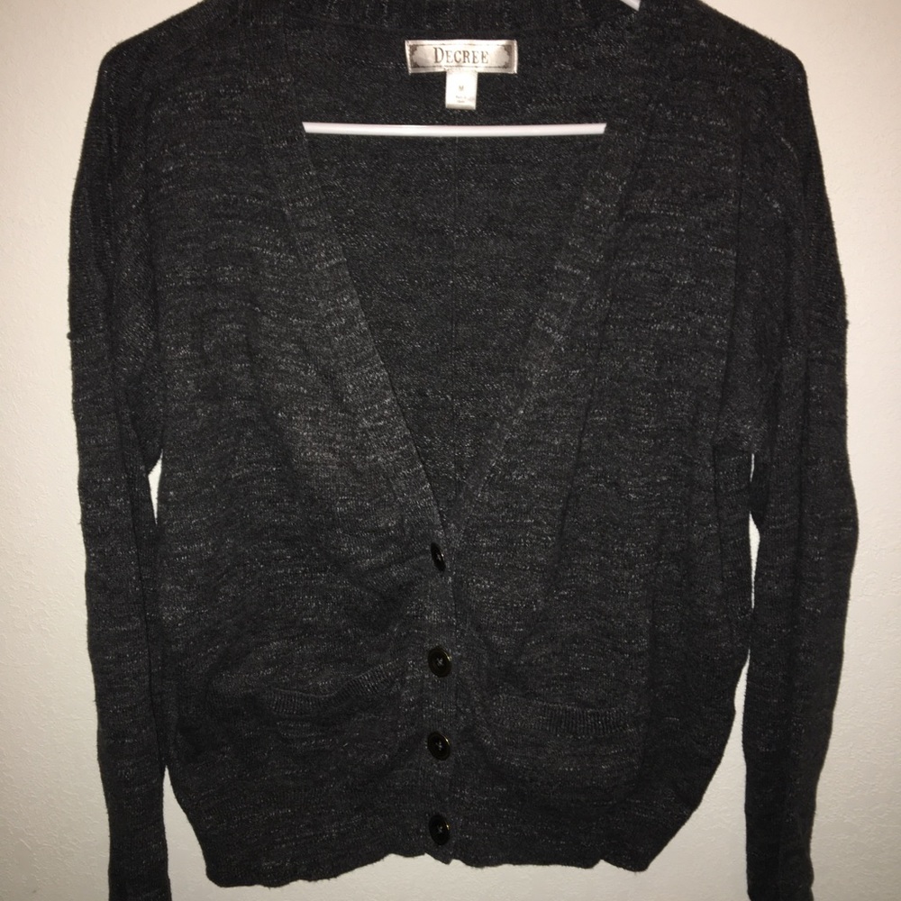 CARDIGAN black long sleeve half button down
