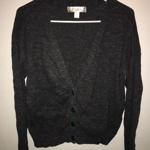CARDIGAN black long sleeve half button down