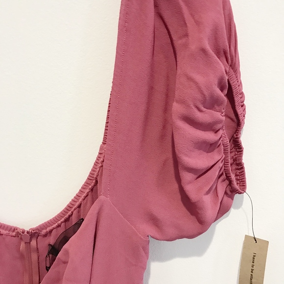 ✨sold✨reformation • kaia off shoulder cerise dress - Picture 6 of 8