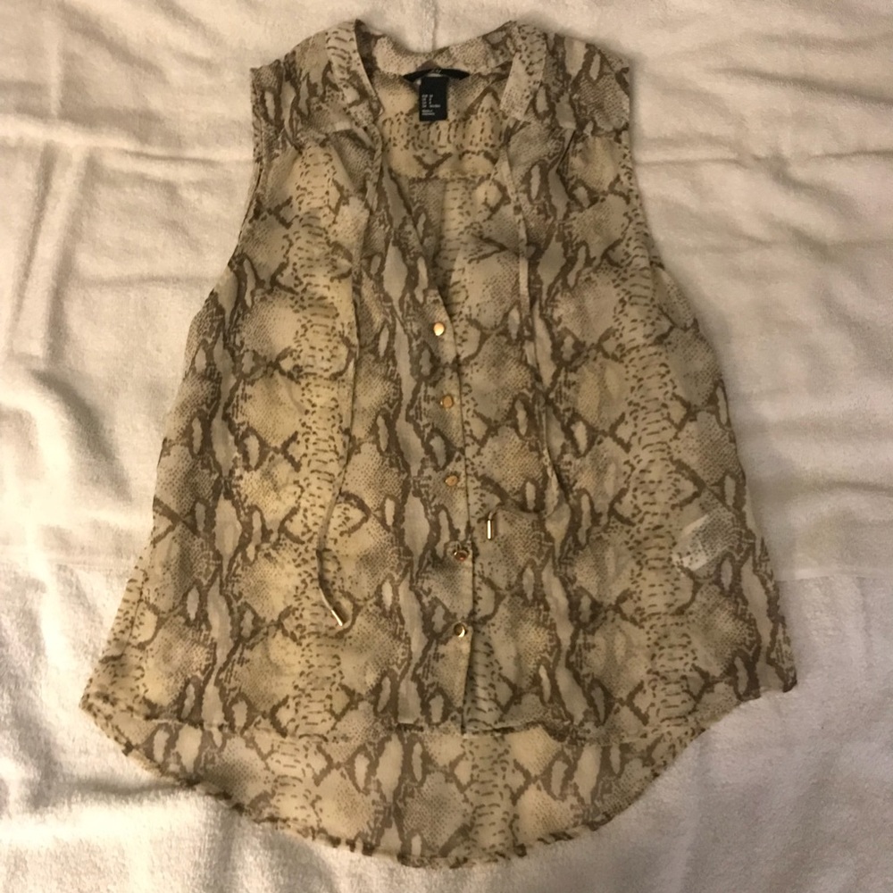 H&M snake print chiffon blouse