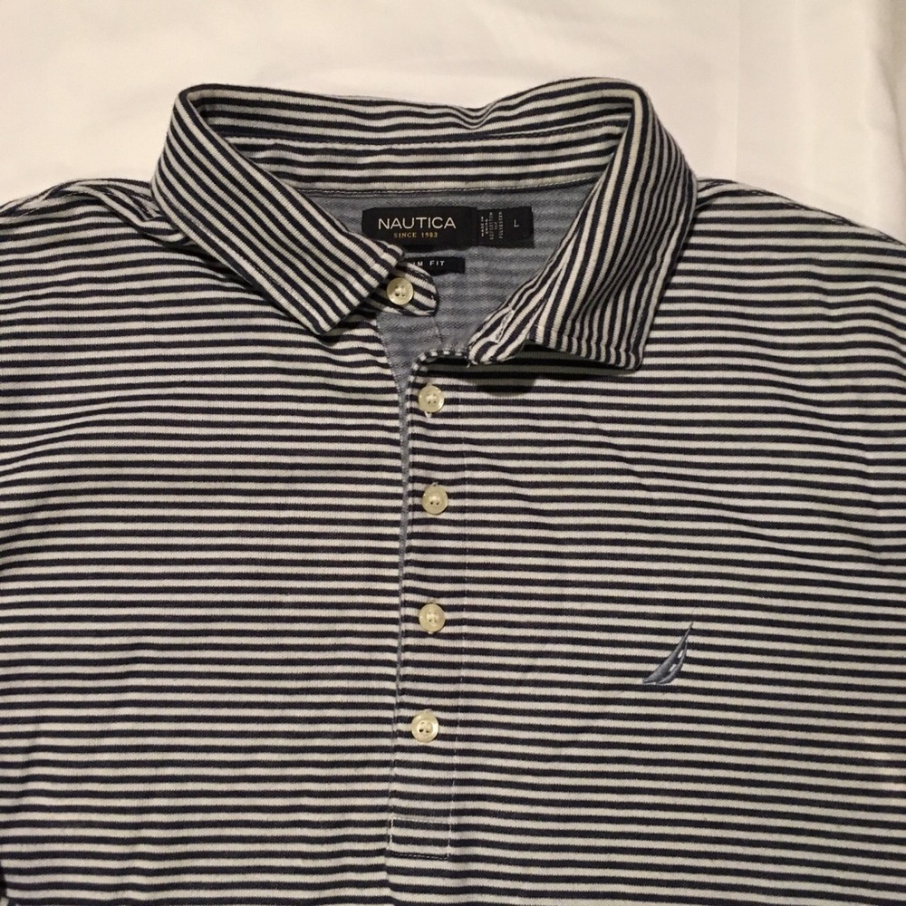 Vintage Nautica striped L/S Polo shirt