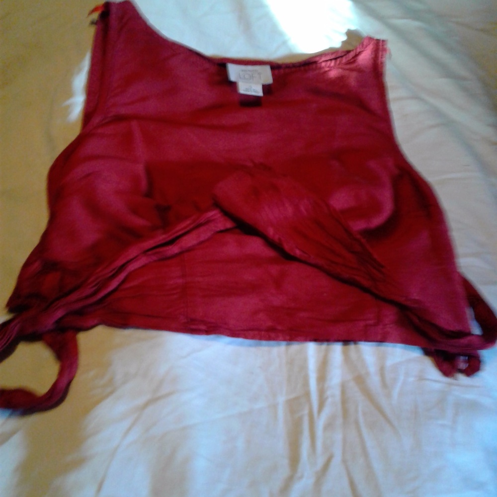Satin red tie tank, small.