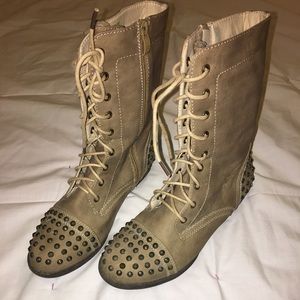 Studded combat boots