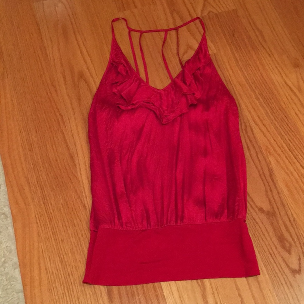 Red satin top