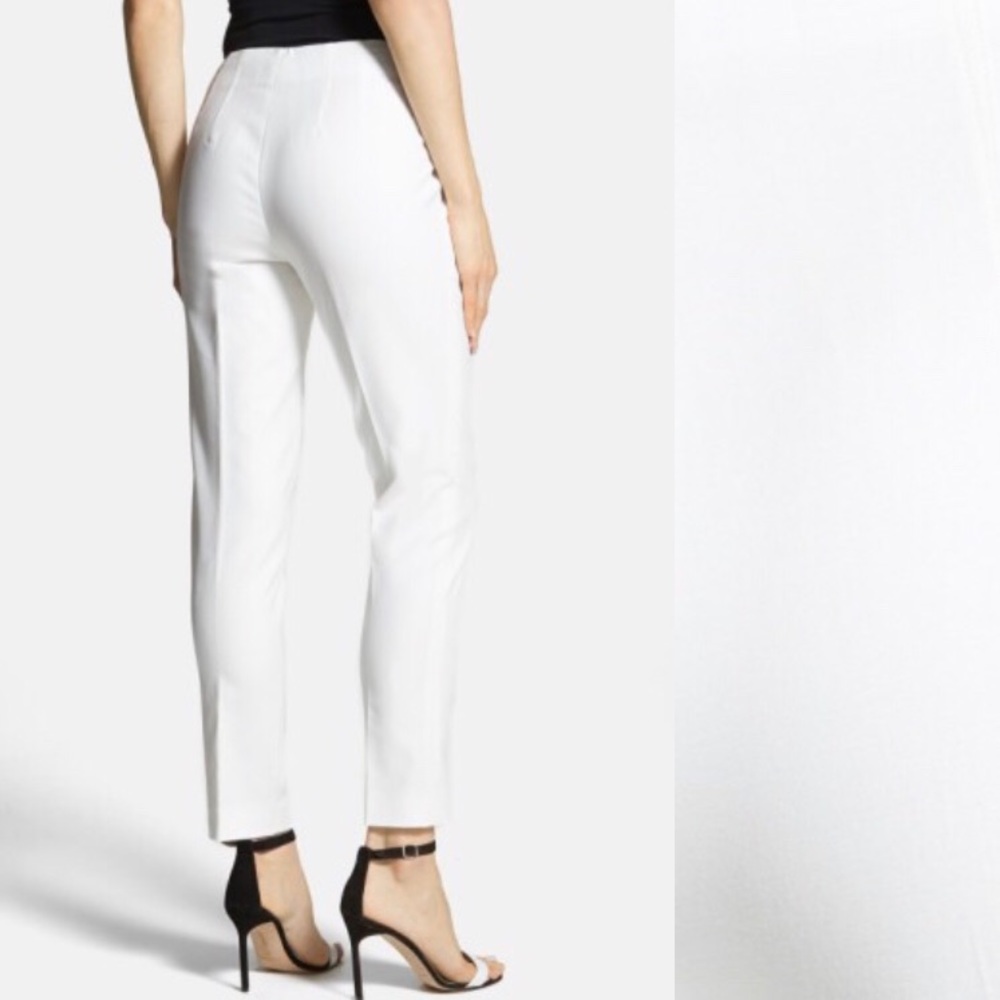 Vince Camuto White Stretch Cotton Pants Size 10P - Picture 1 of 2