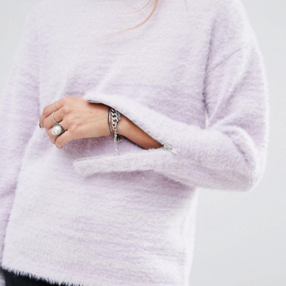 SALE! Textured Lilac Sweater w zippers