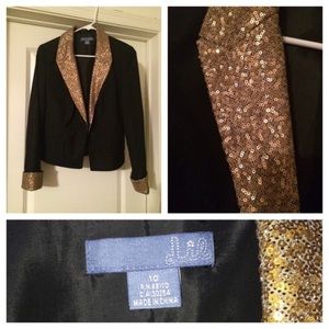 Anthropologie Black/Sequin Flame Blazer by Lil