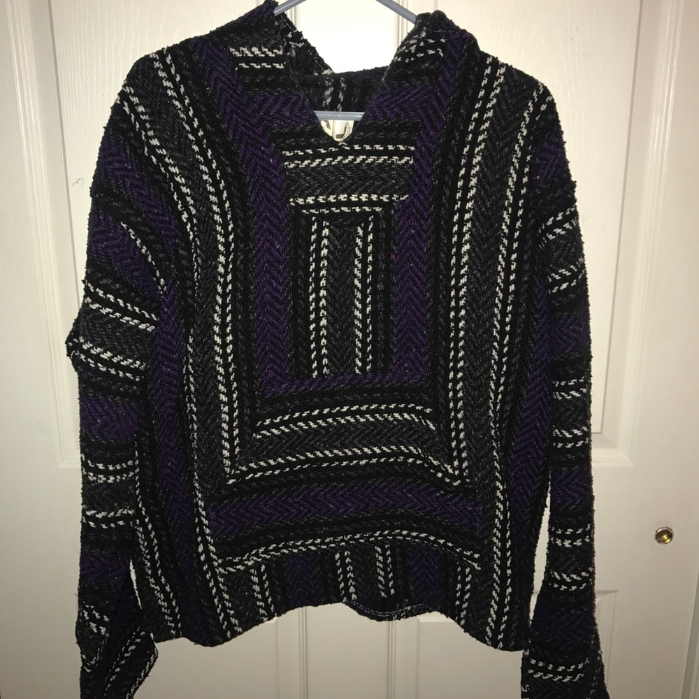 thick knit "drug rug" styled sweatshirt