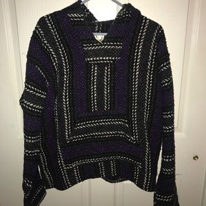 thick knit "drug rug" styled sweatshirt