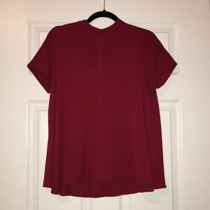 Burgundy button back blouse