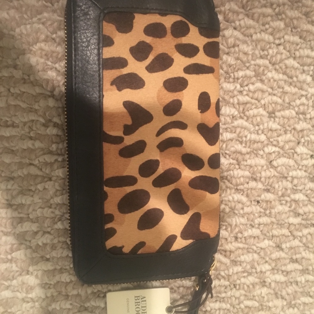 Leopard Wallet- Genuine Leather. Man made interior