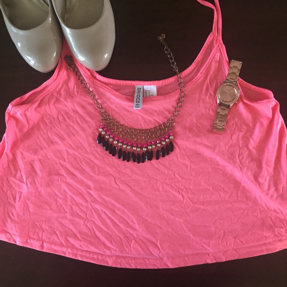 Neon Pink Swing Crop Top