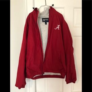 Alabama red hooded rain coat