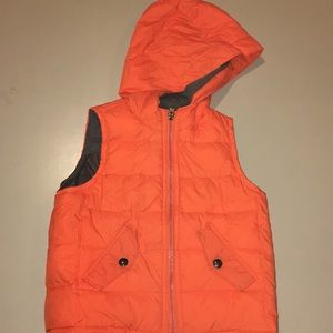 Baby Gap Orange zipped up vest with attached hood