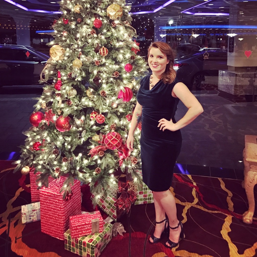 Dark green velvet party dress