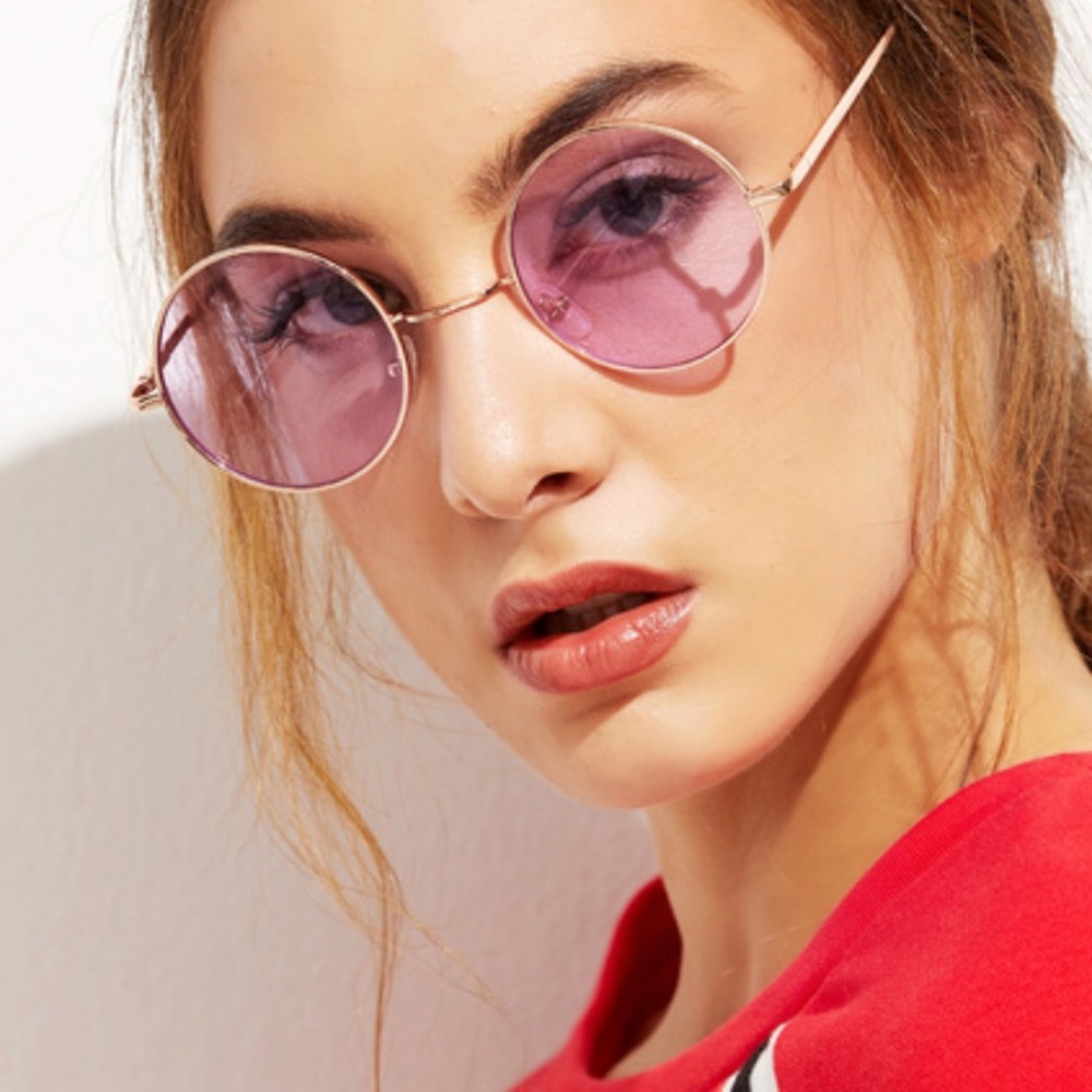 Cute Gold Metal Frame Round Glasses