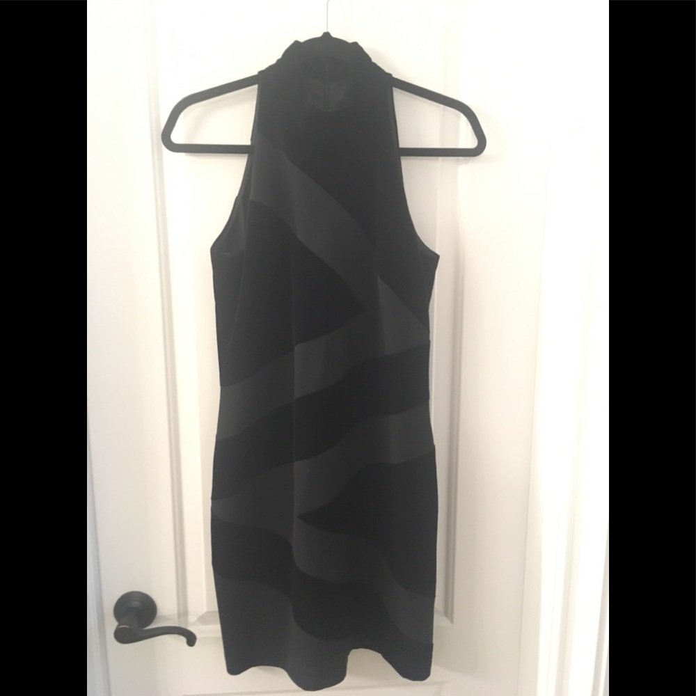 Beautiful black satin zigzag dress!