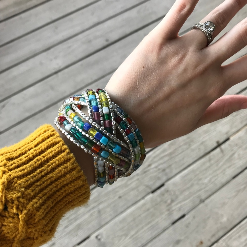 🎉HP🎉NWOT Mosaic Beaded Cuff Bracelet