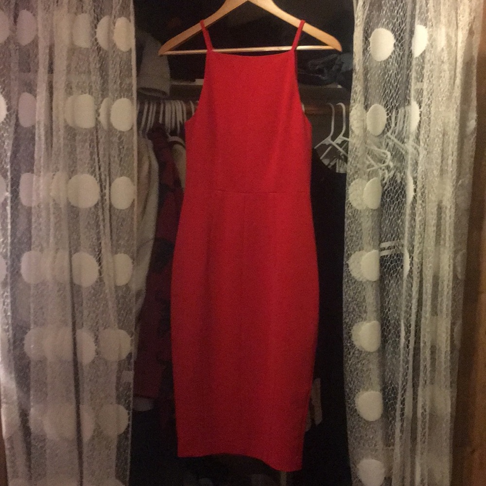 High neck body-con dress