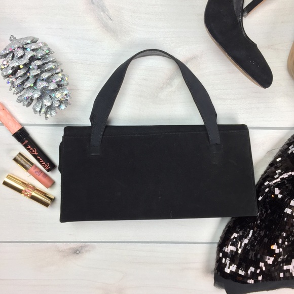 RARE Vintage black handbag with mirror and comb - Picture 3 of 8