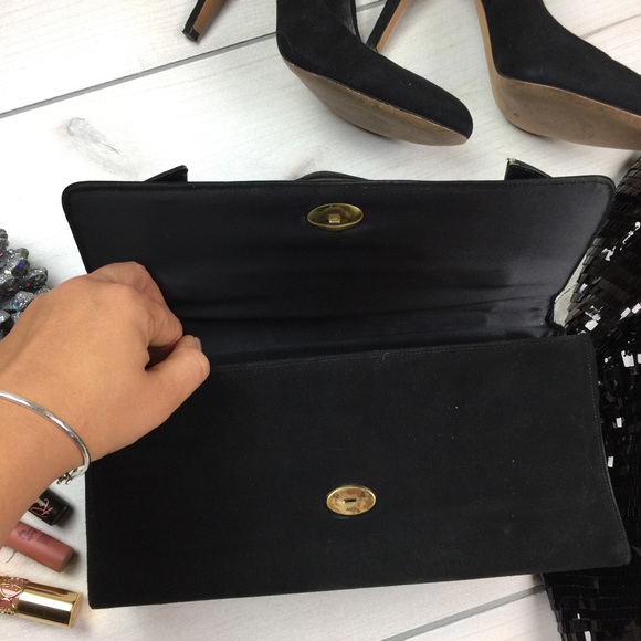 RARE Vintage black handbag with mirror and comb - Picture 5 of 8