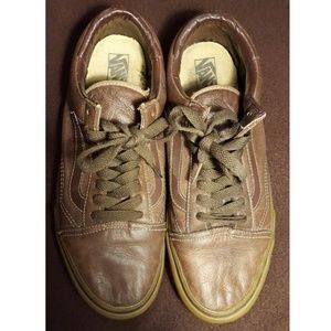 Dark brown leather men's size 11 Vans