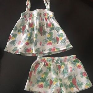 Zara tropical shorts set