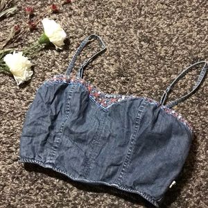 Hollister Strappy Denim Crop top