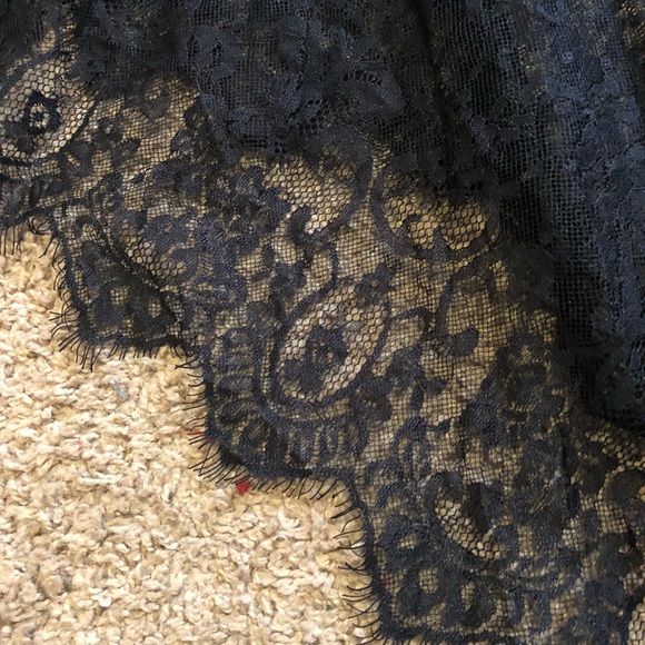 Hi low lace skirt floral mesh black maxi boho high - Picture 7 of 8