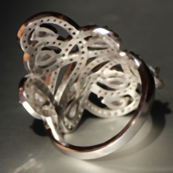 🆕 Sterling Silver cz cocktail ring. - Picture 2 of 3