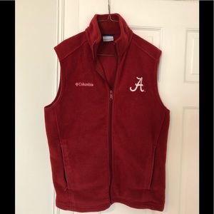 Red Columbia fleece vest-Alabama