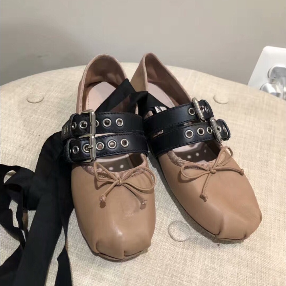 MiuMiu beige ballet flats