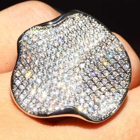 🆕 Sterling silver cz wave ring. - Picture 3 of 5