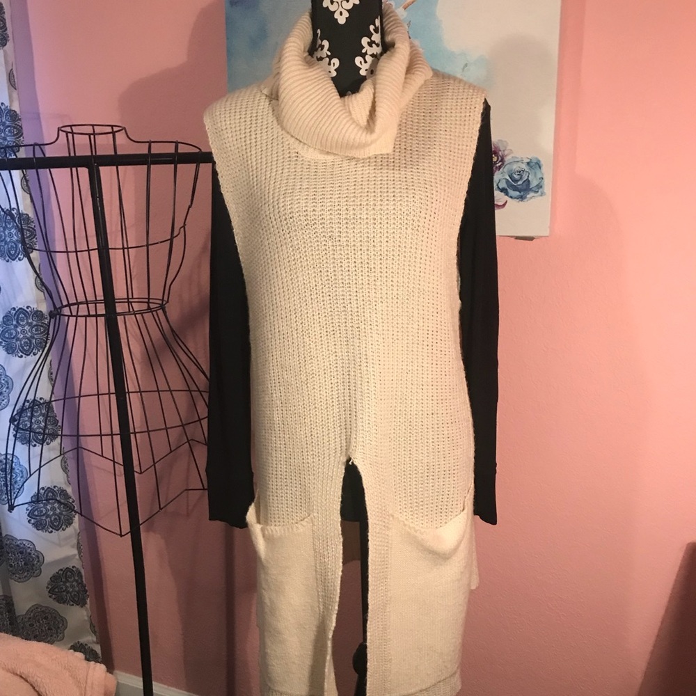 Cowl neck tunic sweater