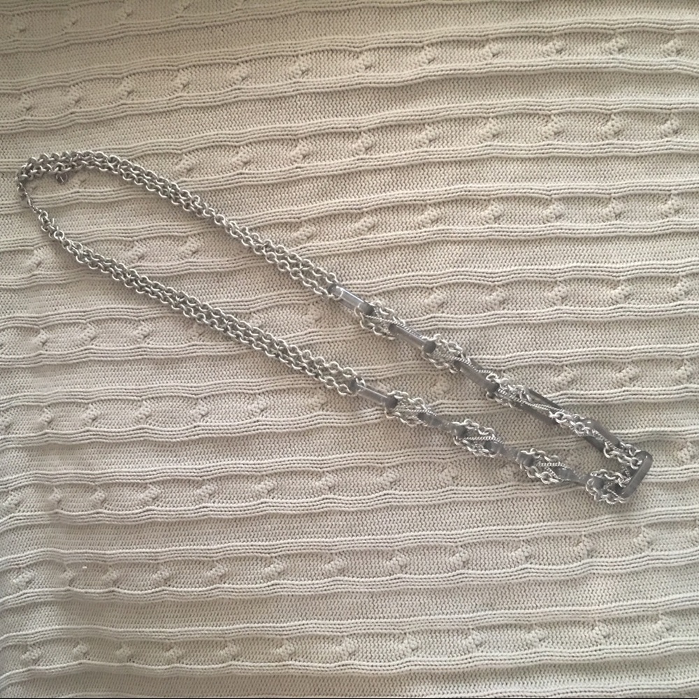 Silver & gray necklace Talbots