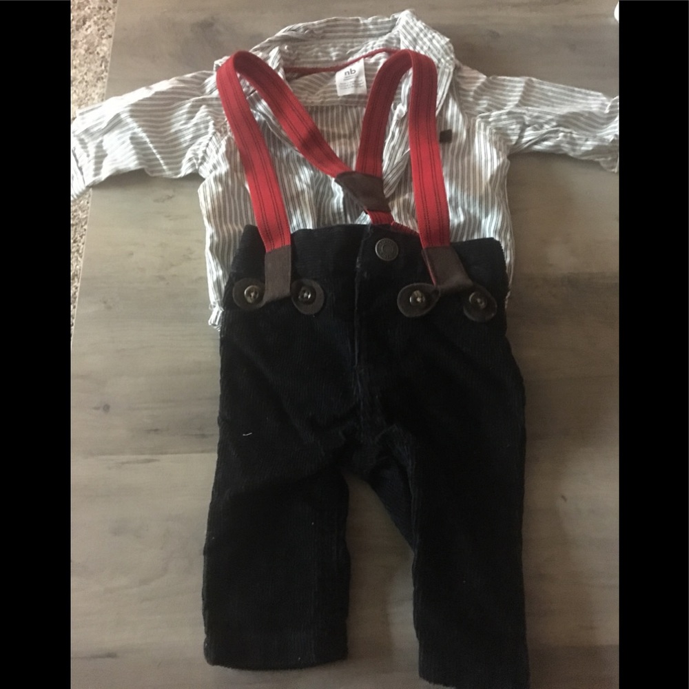 Carters 2 piece suspender outfit