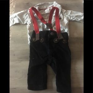 Carters 2 piece suspender outfit